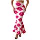 Women's New Printed High-Waisted Polyester Slim Pencil Skirt