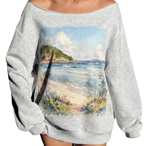 Women's Oversized Off-Shoulder Cotton Casual Loose Top