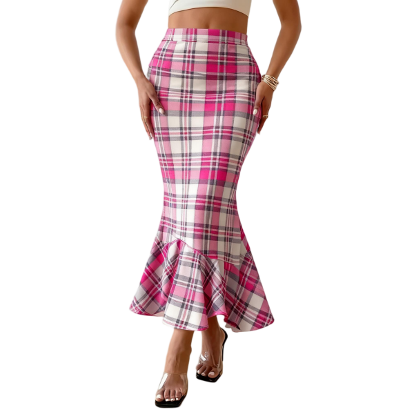 Women's Hot-Selling Printed High-Waisted Polyester Pencil Skirt