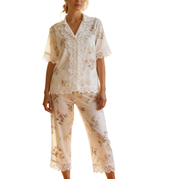 Soft Long-Sleeved Printed Comfortable Women's Casual Pajama Set