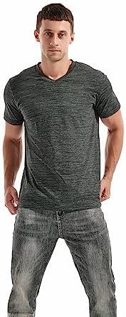 Men's V Neck T Shirts - Casual Stylish Fitted Stretch Tees for Men