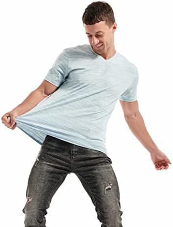 Men's V Neck T Shirts - Casual Stylish Fitted Stretch Tees for Men