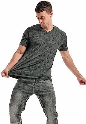 Men's V Neck T Shirts - Casual Stylish Fitted Stretch Tees for Men
