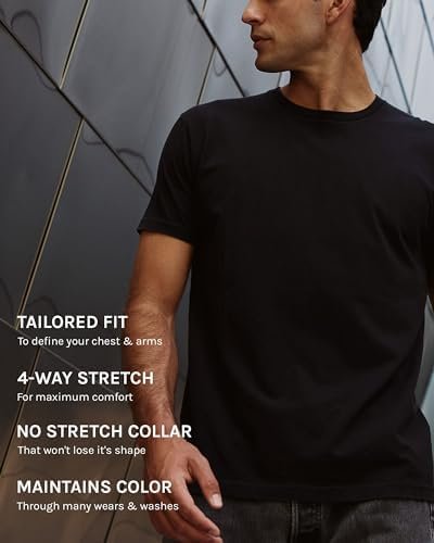 Mens T Shirt - Short Sleeve Crew Neck Soft Fitted Tees S - 4XL Tshirts