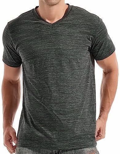 Men's V Neck T Shirts - Casual Stylish Fitted Stretch Tees for Men