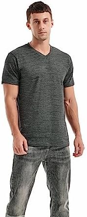 Men's V Neck T Shirts - Casual Stylish Fitted Stretch Tees for Men